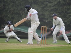 Aman just hangs on to a catch